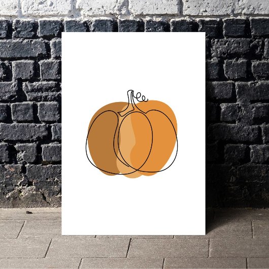 Poster Boho Minimal Citrouille Automne