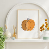 Poster Boho Minimal Citrouille Automne
