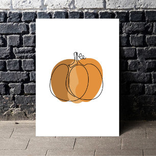 Poster Boho Minimal Citrouille Fall