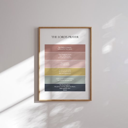 Poster Boho minimal l'affiche de prière du Seigneur