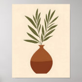 Poster Boho Minimal Vase Botanical Neutral Terracotta (Devant)
