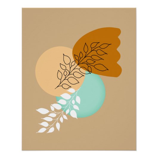 POSTER BOHO MINIMALIST FEUILLES (Devant)