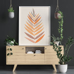 Poster Boho minimaliste Botanique Feuille Neutre Tons Ter<br><div class="desc">Peinture botanique simple dans des teintes neutres terre d'orange,  taupe et pêche.</div>