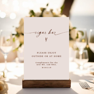 Poster Boho Minimaliste Favoriser Cigar Bar Mariage Signa