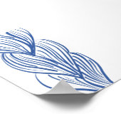 Poster Boho minimaliste ligne bleue (Coin)