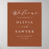 Poster Boho Minimaliste Script Terracotta Mariage Bienven (Devant)