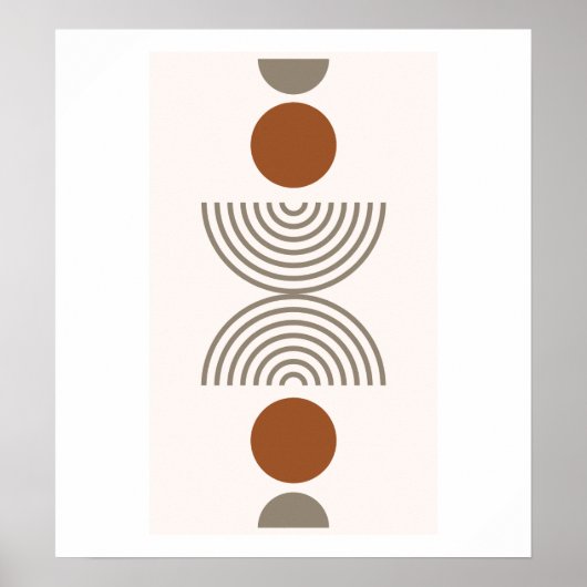 Poster Boho Modern Abstract Geometric Botanical Art (Devant)