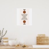 Poster Boho Modern Abstract Geometric Botanical Art (Cuisine)