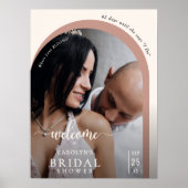 Poster Boho Modern Arch Photo Bridal Shower Welcome (Devant)