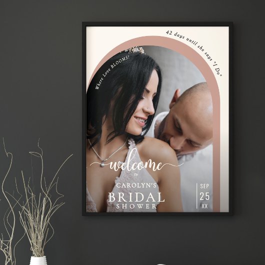 Poster Boho Modern Arch Photo Bridal Shower Welcome