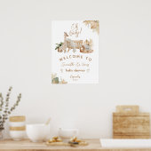 Poster Boho Modern Heart Baby shower de police (Cuisine)
