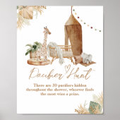 Poster Boho Modern Heart Police Baby shower Pacifique cha (Devant)