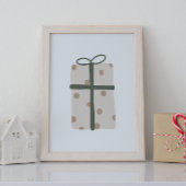 Poster Boho moderne Beige Noël présent Mur Art Imprimer