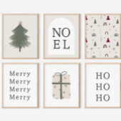 Poster Boho moderne Beige Noël présent Mur Art Imprimer