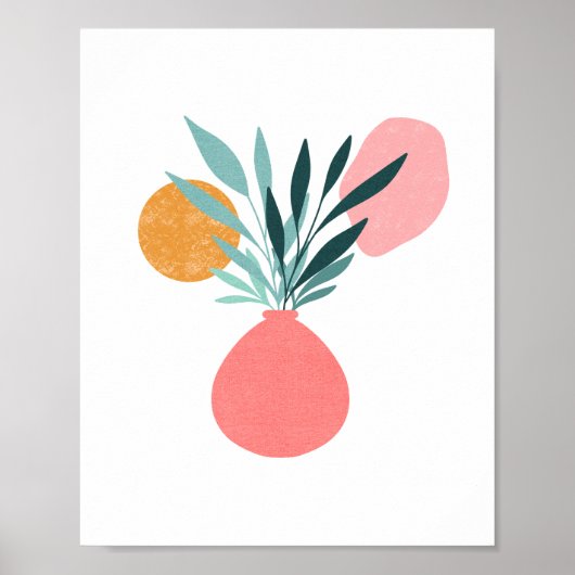 Poster Boho moderne Botanique Pot Plante Art (Devant)