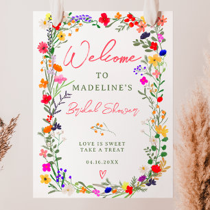 Poster Boho moderne fleurs sauvages éclatantes accueil de