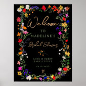 Poster Boho moderne fleurs sauvages éclatantes accueil de (Devant)