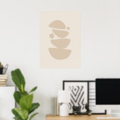 Poster Boho Moderne Muted Beige Neutral Bowls Art Abstrai (Bureau à domicile)