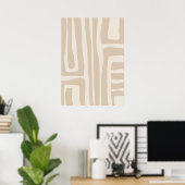 Poster Boho Moderne Muted Beige Neutre Art Abstrait (Bureau à domicile)
