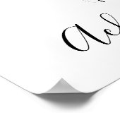 Poster Boho moderne noir blanc Wavy Style cheveux floral (Coin)