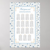 Poster Boho moderne Pastel Blue Gold Parties scintillant (Devant)