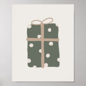 Poster Boho moderne vert Noël présent Mur Art Imprimer (Devant)