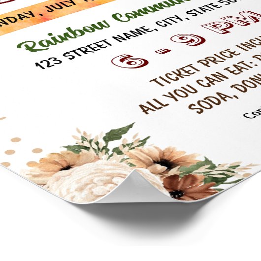 Poster Boho modifiable retour à l'école flyer (Coin)