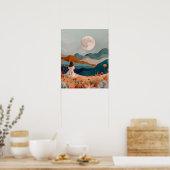 Poster Boho Moonlit Desert Landscape Wall Art Print (Cuisine)