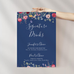 Poster Boho Multicolor Signature Fleur sauvage Boissons S