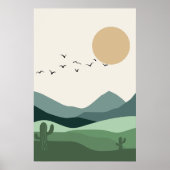 Poster Boho mur art, paysage Abstrait coucher de soleil (Devant)