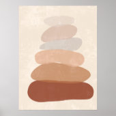 Poster Boho Muted Neutre Abstrait Stones Zen Art (Devant)