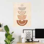 Poster Boho Muted Soleil Abstrait neutre et formes art (Bureau à domicile)