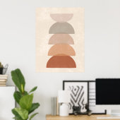 Poster Boho Muted Terracotta Neutral Bowls Abstrait Art (Bureau à domicile)