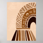 Poster Boho Neutral Tribal Abstrait Rainbow Wall Art (Devant)