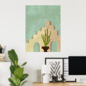 Poster Boho Neutre et Turquoise Abstrait Illustration Art (Bureau à domicile)