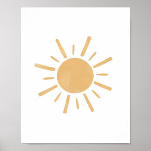 Poster Boho Neutre Jaune Soleil Soleil Soleil Pépinière A