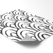 Poster Boho noir et blanc Abstrait Rainbow Wall Art (Coin)