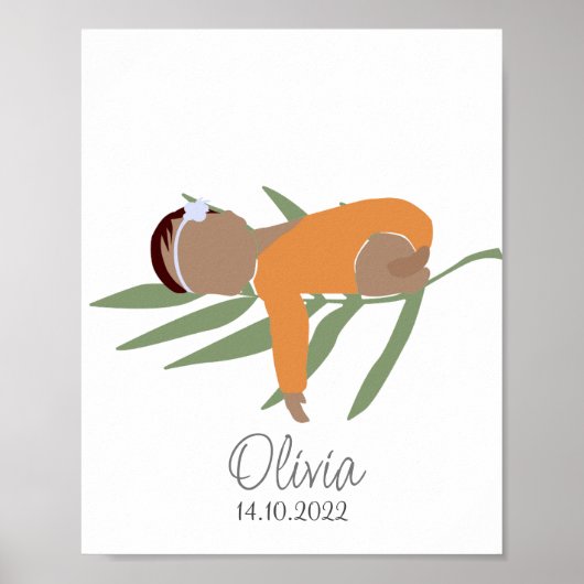 Poster Boho Nouveau-né bébé Nom de la fille Nursery Poste (Devant)