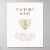 Poster Boho Nursery Chic Baby shower Pacifier chasse (Devant)