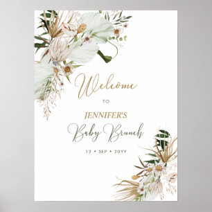 Poster Boho Or / Bohemian Baby Brunch Bienvenue
