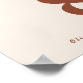 Poster Boho Orange Brûlé | Numéro de Table Fleur Sauvage (Coin)
