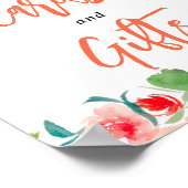 Poster Boho orange fleuri fleur sauvage signe de la nupti (Coin)