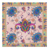 Poster Boho paisley and elephant pattern_lmandala artwork (Devant)