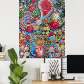 Poster Boho Paisley L'amour l'un l'autre (Bureau à domicile)
