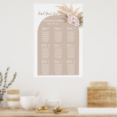 Poster Boho Pampas Arche Mariage Arche en laiton Carte de (Cuisine)