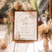 Poster Boho Pampas Baby shower en herbe Arche Bienvenue