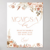 Poster Boho Pampas Baby shower neutre en herbe Momosa Bar (Devant)