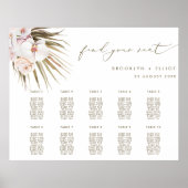 Poster Boho Pampas Grass 10 Tables Plan Mariage (Devant)