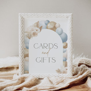 Poster Boho Pampas Grass Arch Baby showers cartes et cade