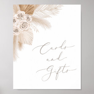 Poster Boho Pampas Grass Baby showers cartes et cadeaux